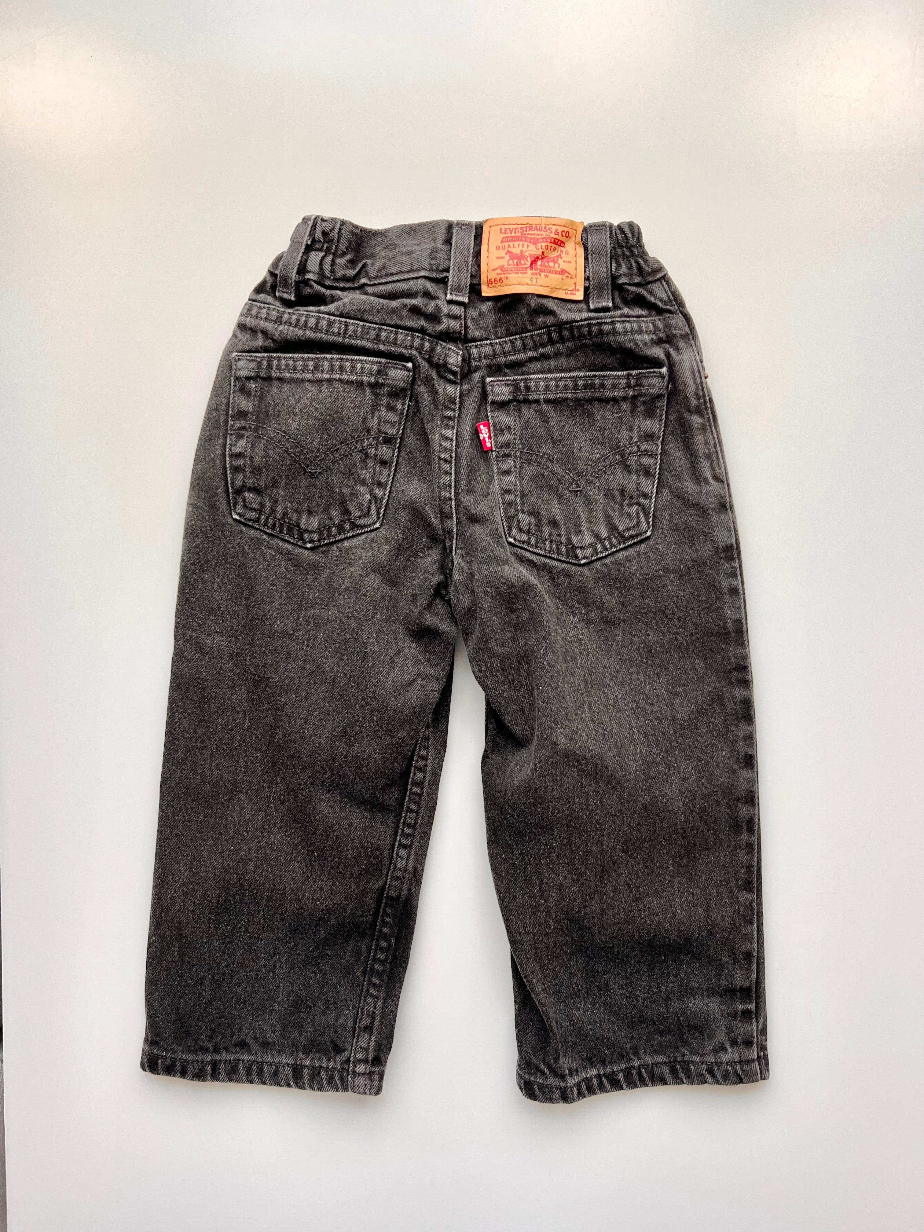 Levi's Vintage Washed Black 566 Loose Fit Jeans Age 4