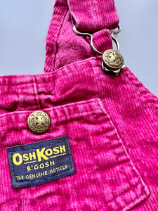 OshKosh B'gosh USA Made Raspberry Cord Dungarees Age 2-3