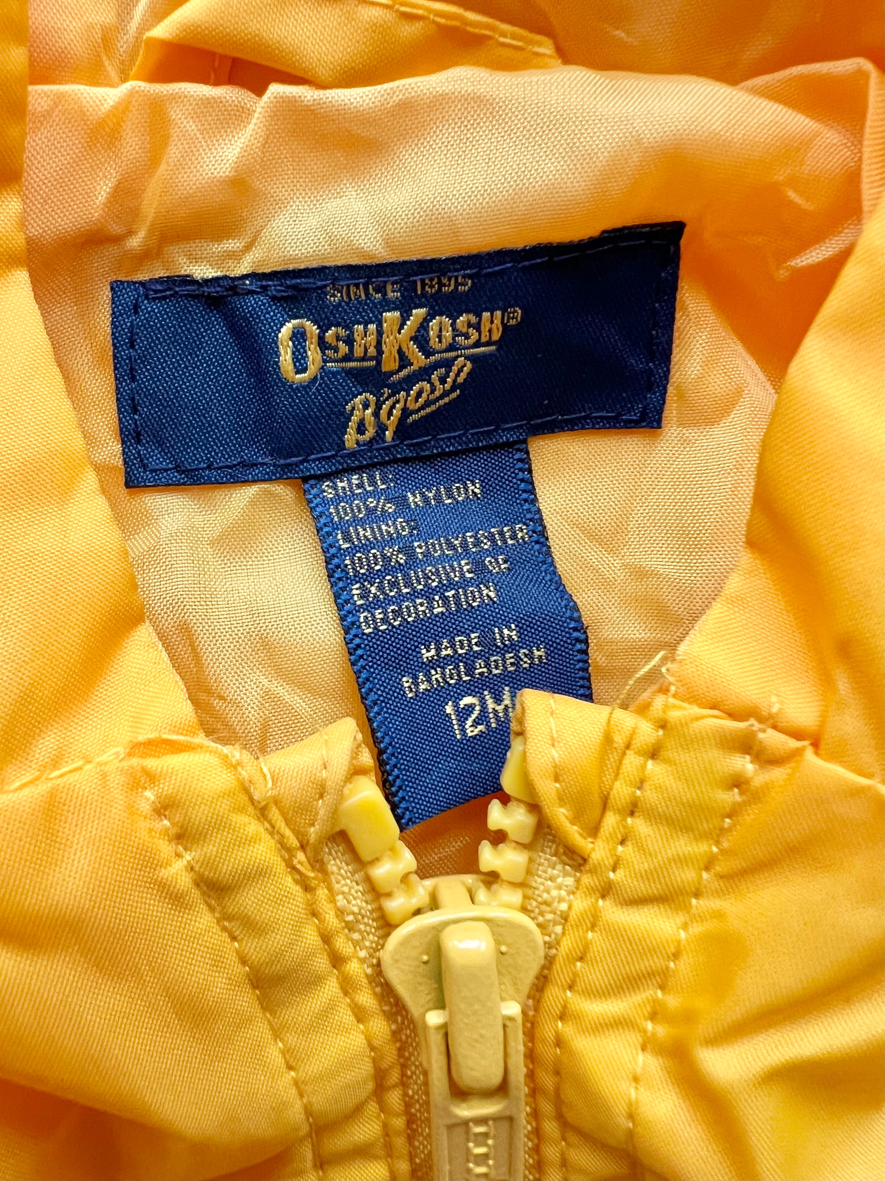 OshKosh B'gosh Vintage Yellow Shell Jacket 12 Months