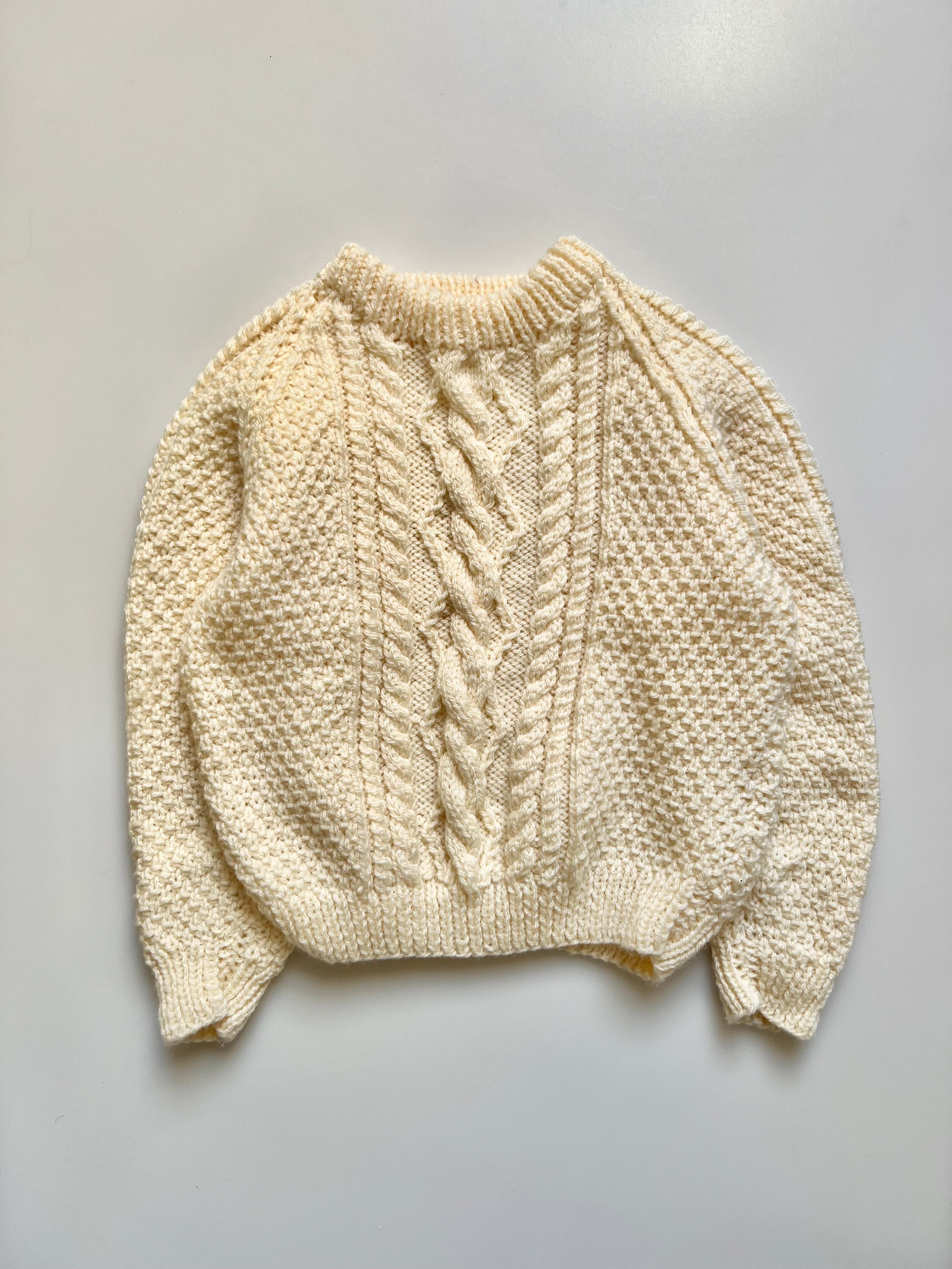Hand Knitted Aran Jumper Age 4-6