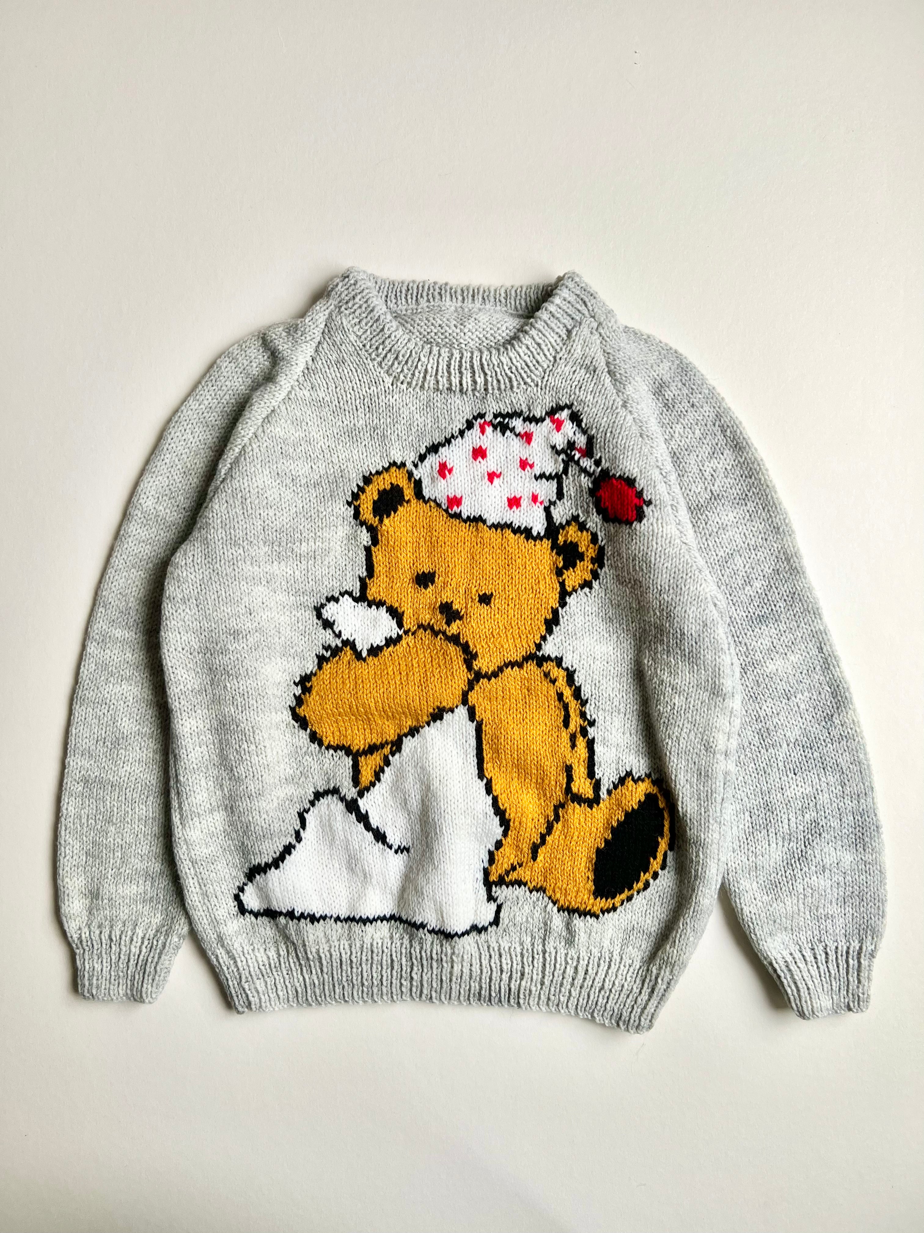 Hand Knitted Teddy Jumper Age 3-4