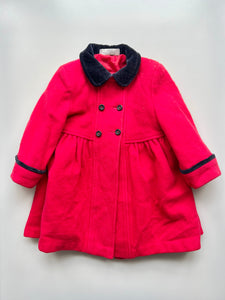 St Michael Vintage Red UK Made Traditional Coat 12 Months
