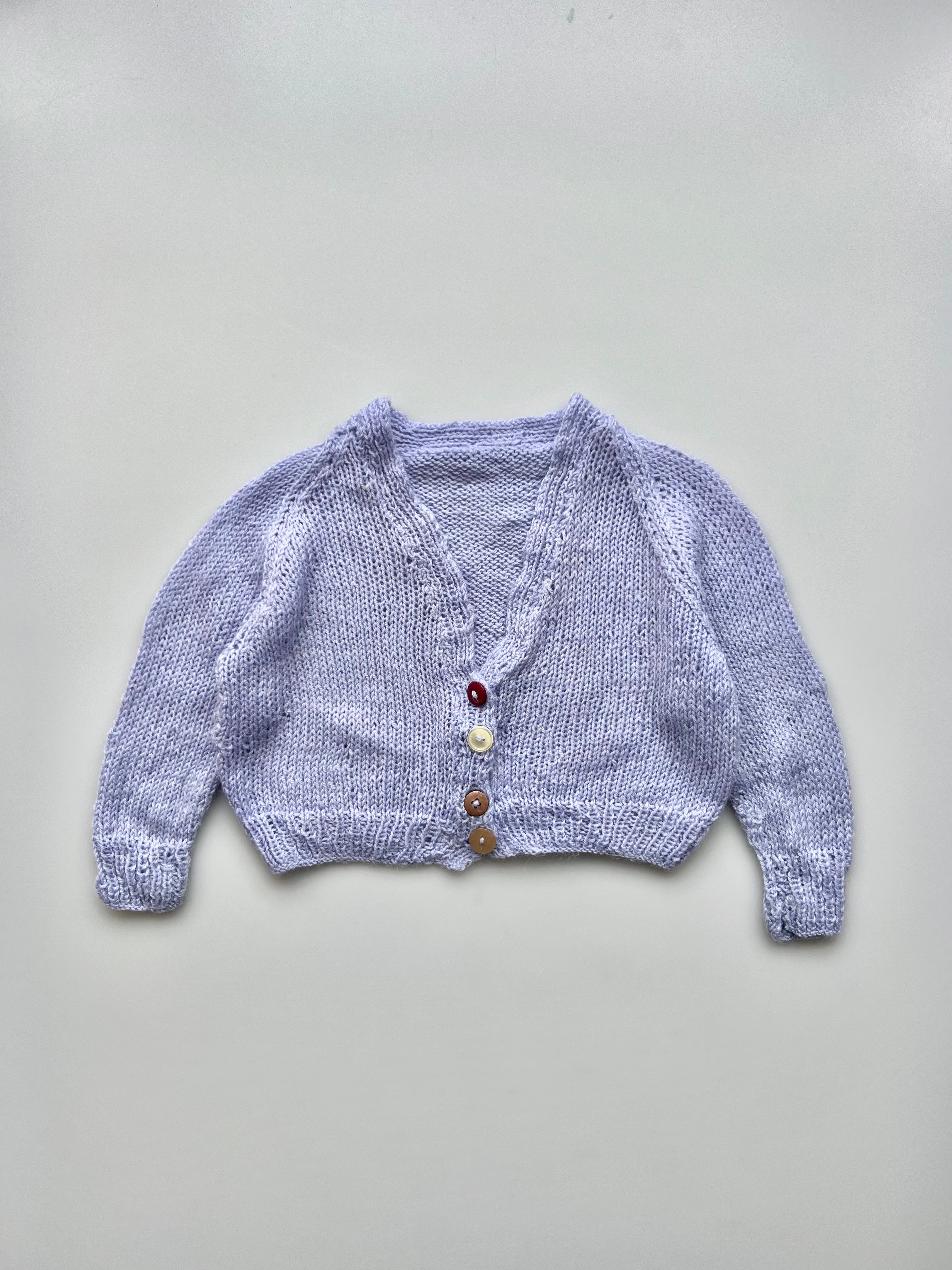 Hand Knitted Cornflower Blue Cardigan 0-6 Months
