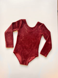 Bebe Organic Rust Velvet Bodysuit Age 3