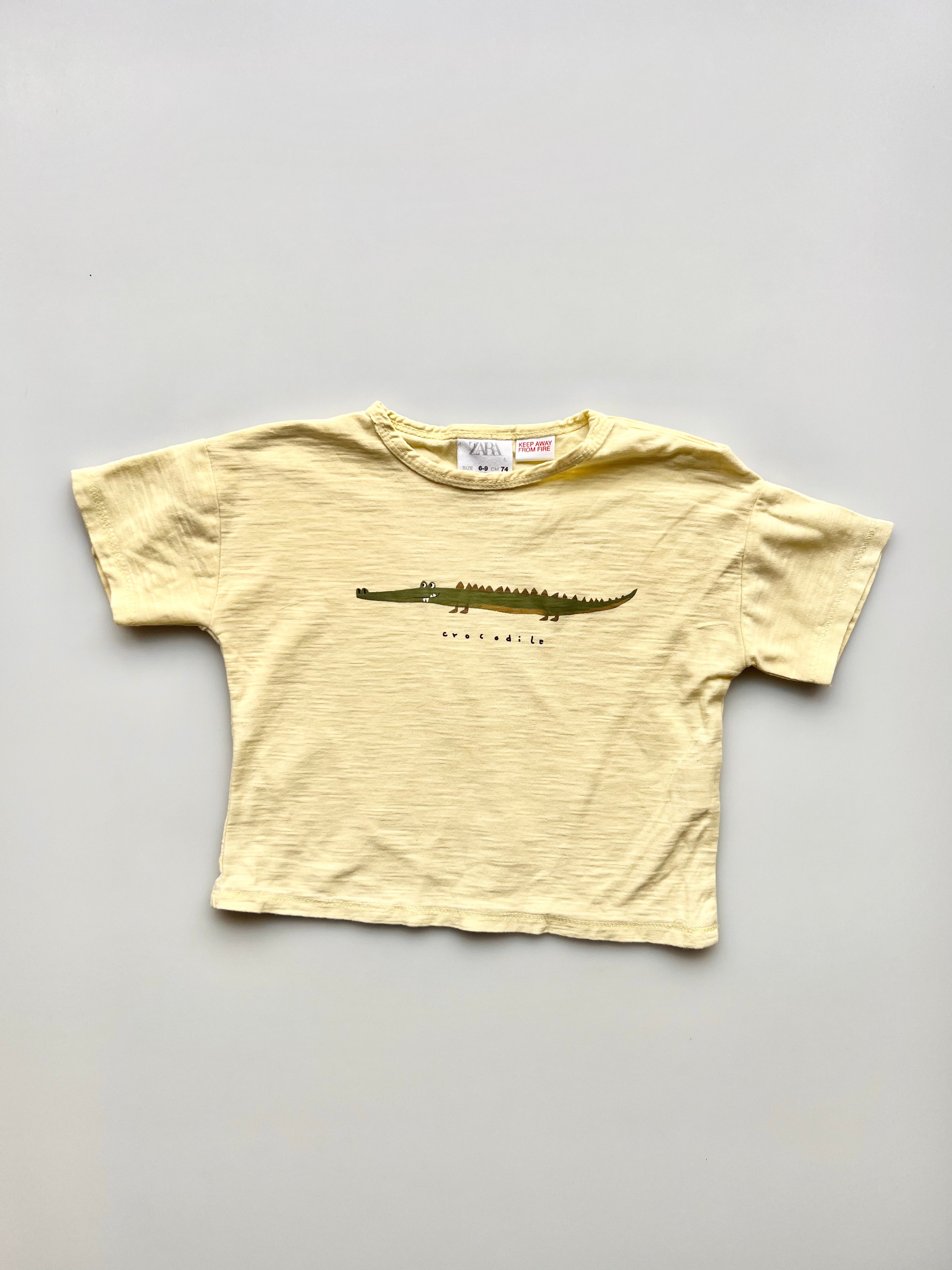 Zara Crocodile Tee Shirt 6-9 Months