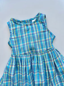 Vintage Blue Gingham Dress 12-18 Months