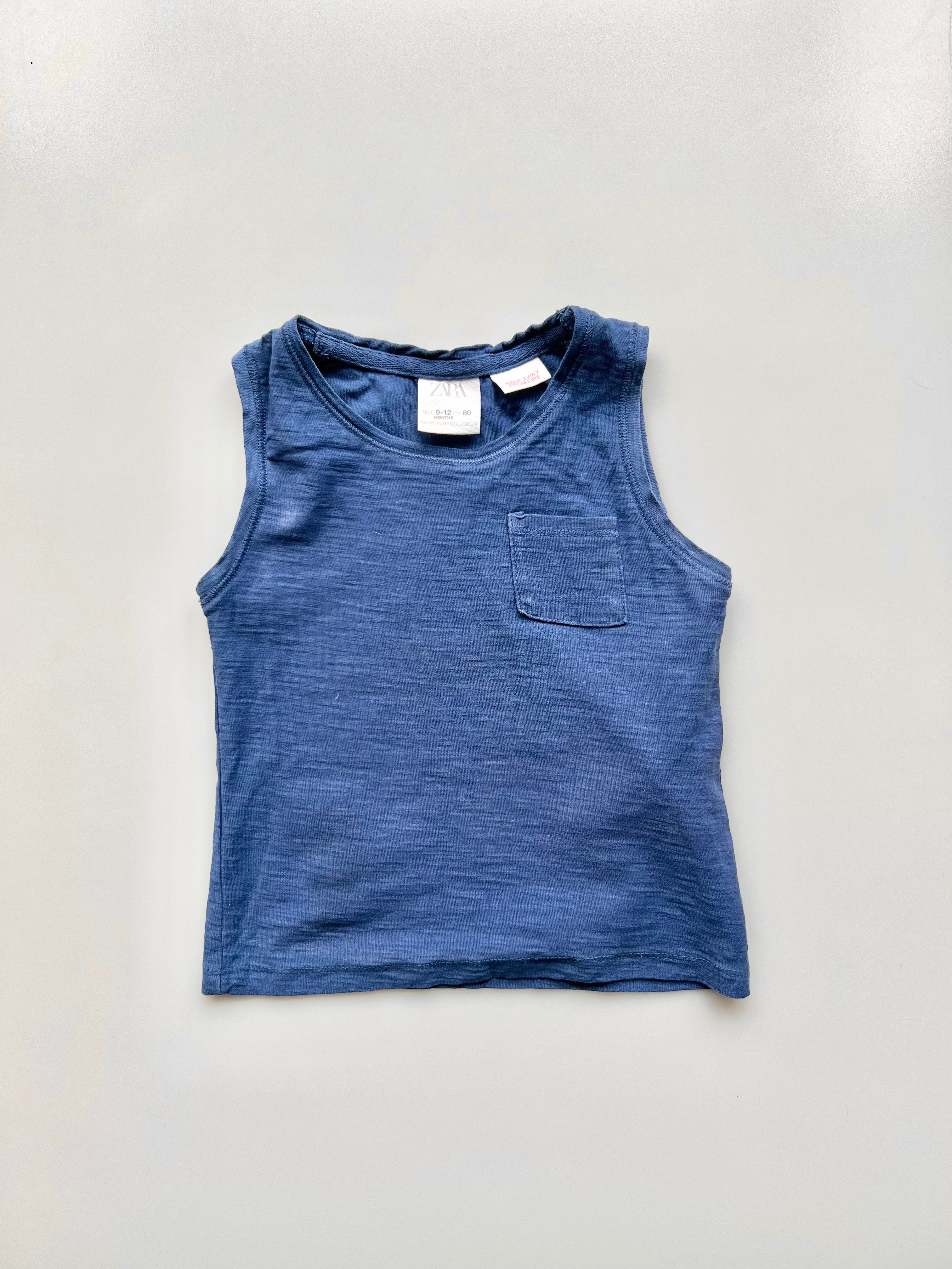 Zara Blue Marl Vest 9-12 Months
