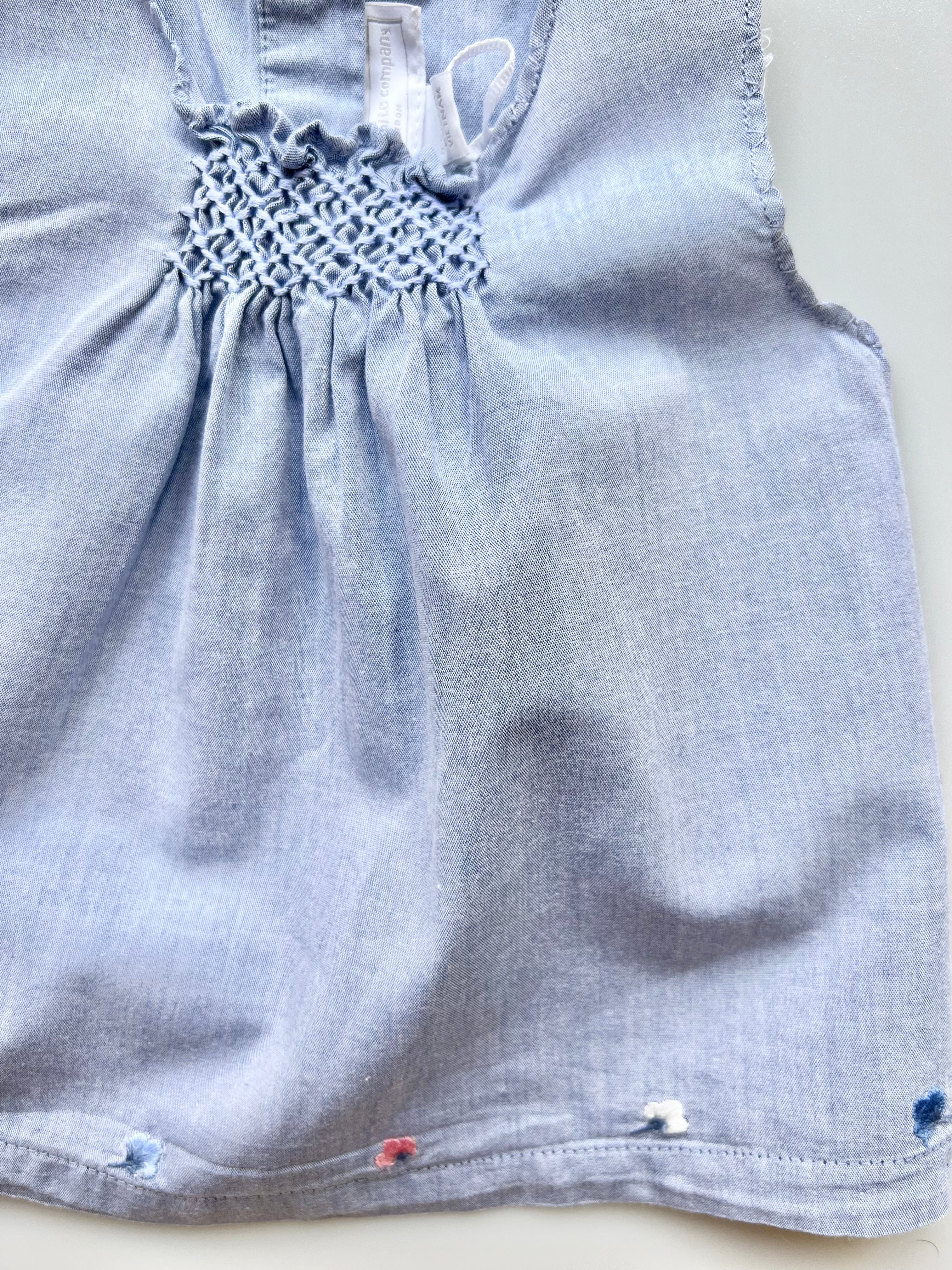 The Little White Company Smocked Top 0-3 Months