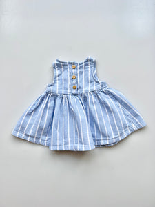 H&M Blue Stripe Dress 0-1 Months