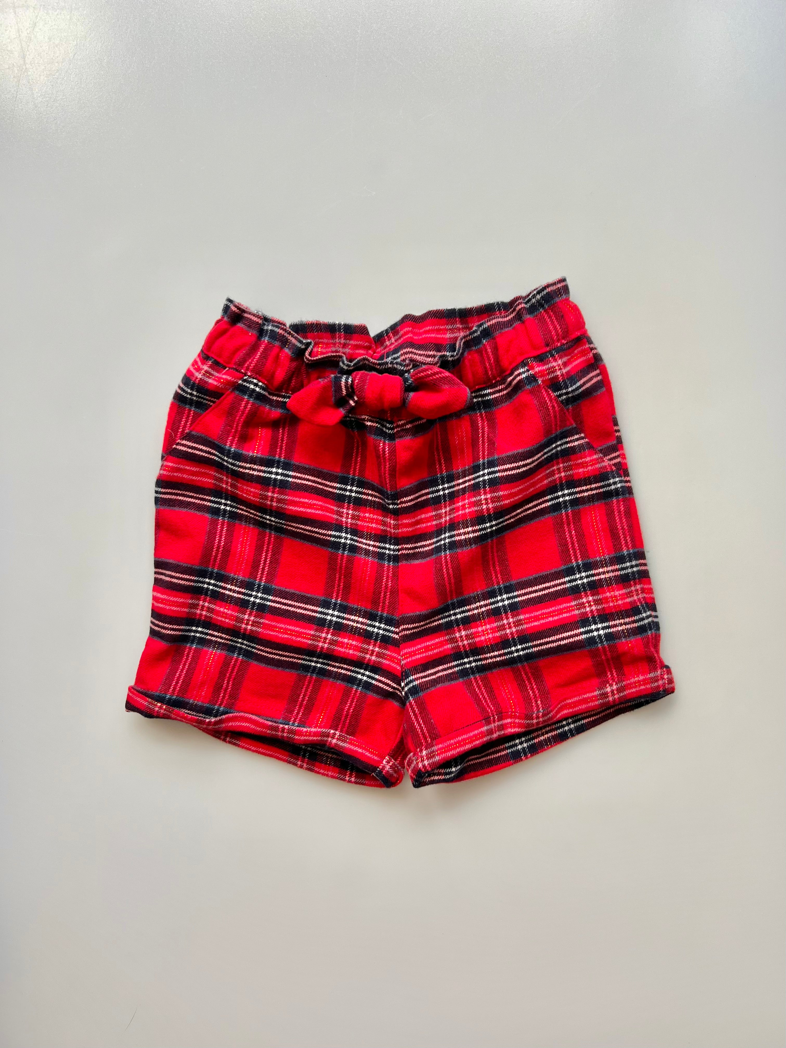 H&M Tartan Shorts 12-18 Months