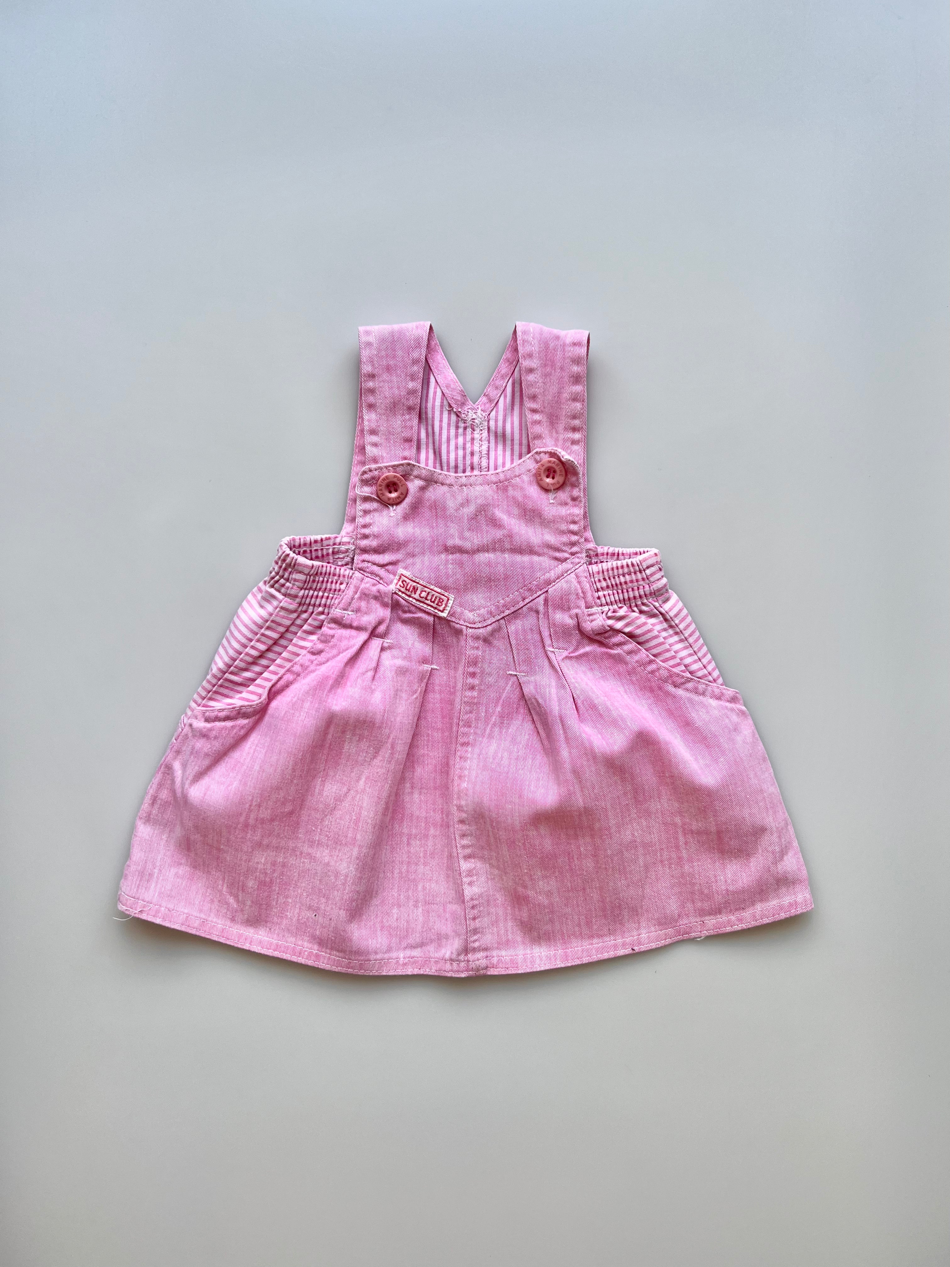 Vintage Debenhams Denim Pinafore Dress 6-12 Months