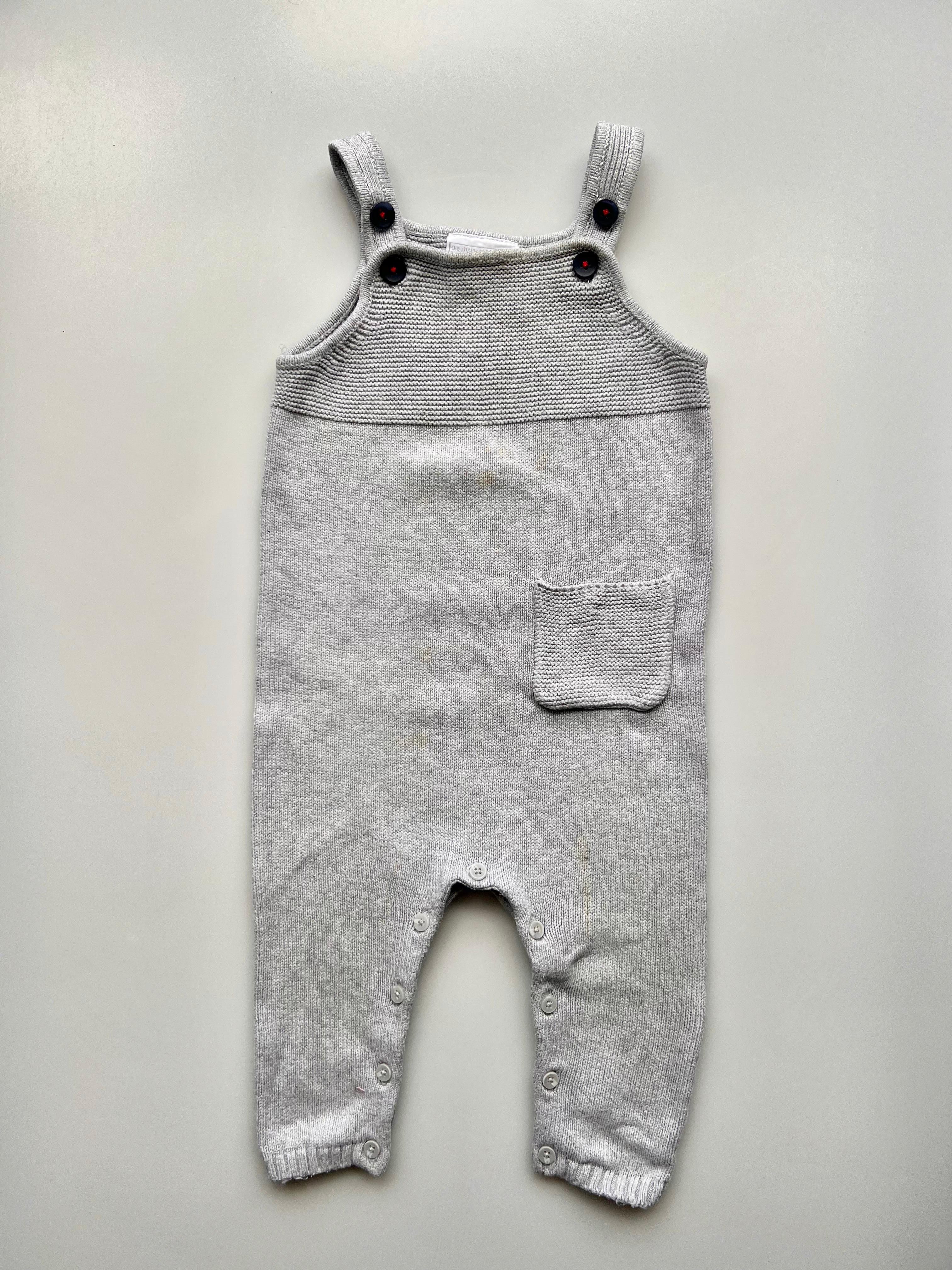 The Little White Company Grey Knit Romper 9-12 Months