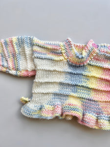 Hand Knitted Frilly Jumper 0-3 Months
