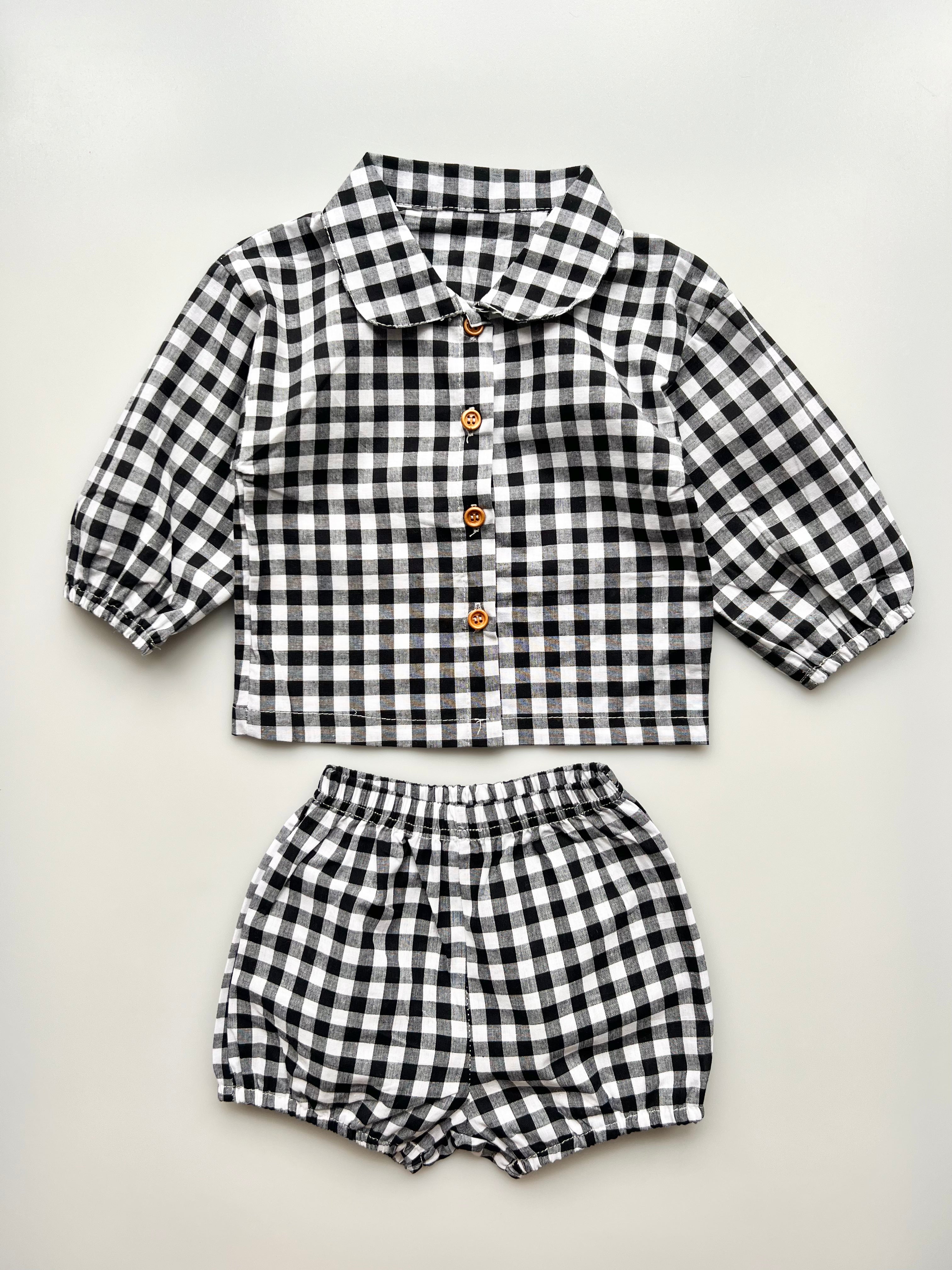 Gingham Shirt And Bloomers 9-12 Months