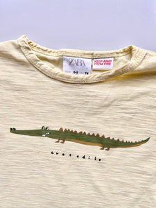 Zara Crocodile Tee Shirt 6-9 Months