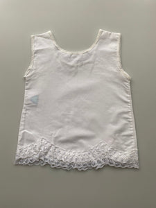 Vintage White Top With Lace Trim 6-12 Months