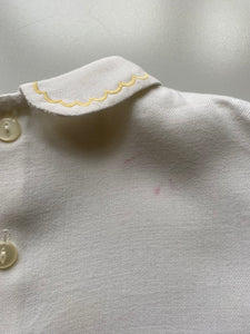 Vintage Embroidered Blouse With Scalloped Neck 0-3 Months