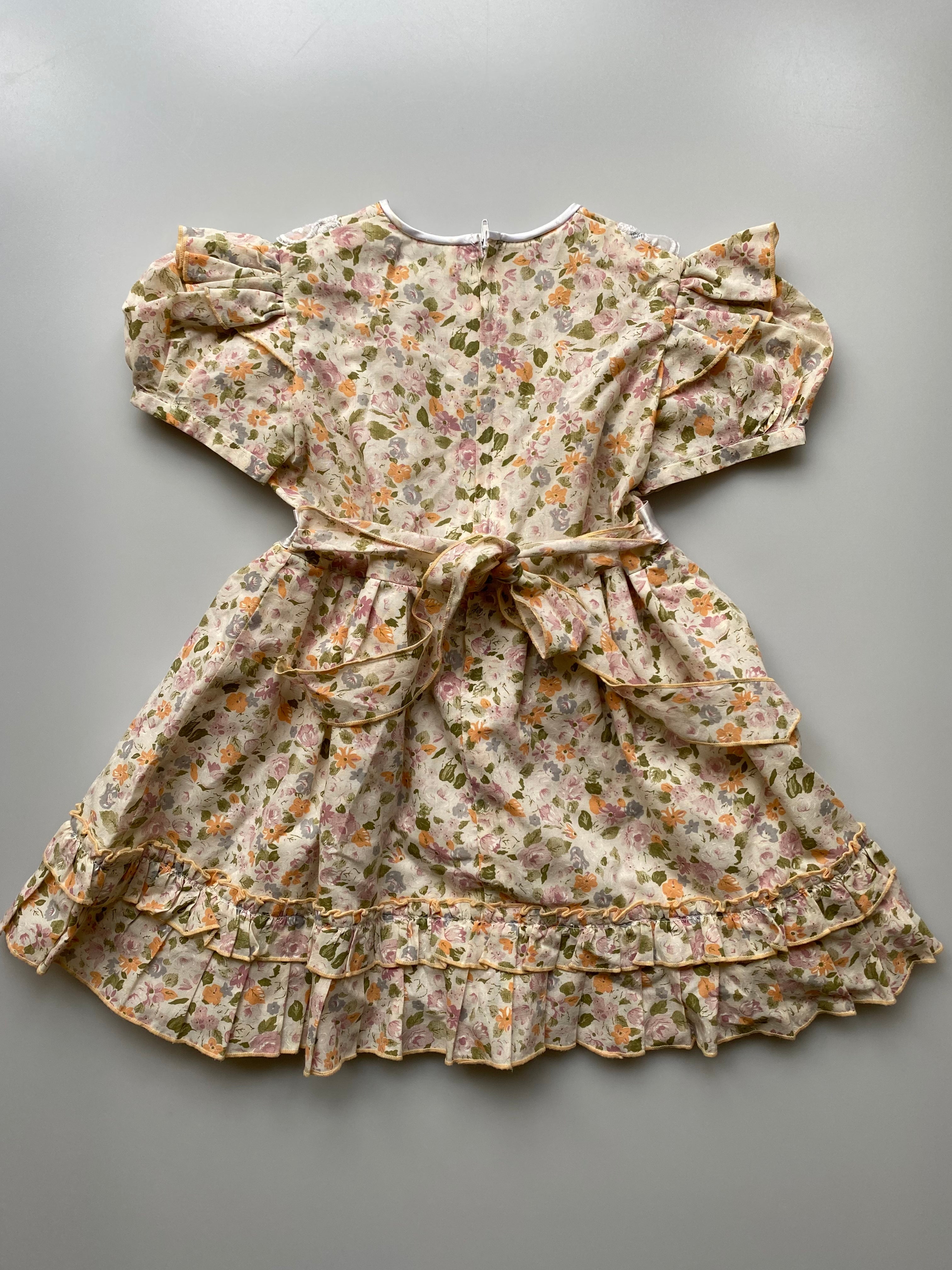 Vintage Floral Ruffle Dress Age 1-2