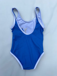 Zara Blue Ribbed Hawaii Swimsuit 12-24 months NEW