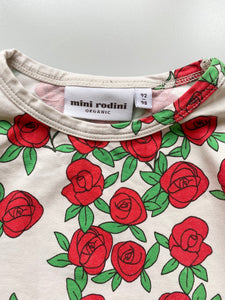Mini Rodini Roses Frill 100% Organic Cotton Dress Age 3-4