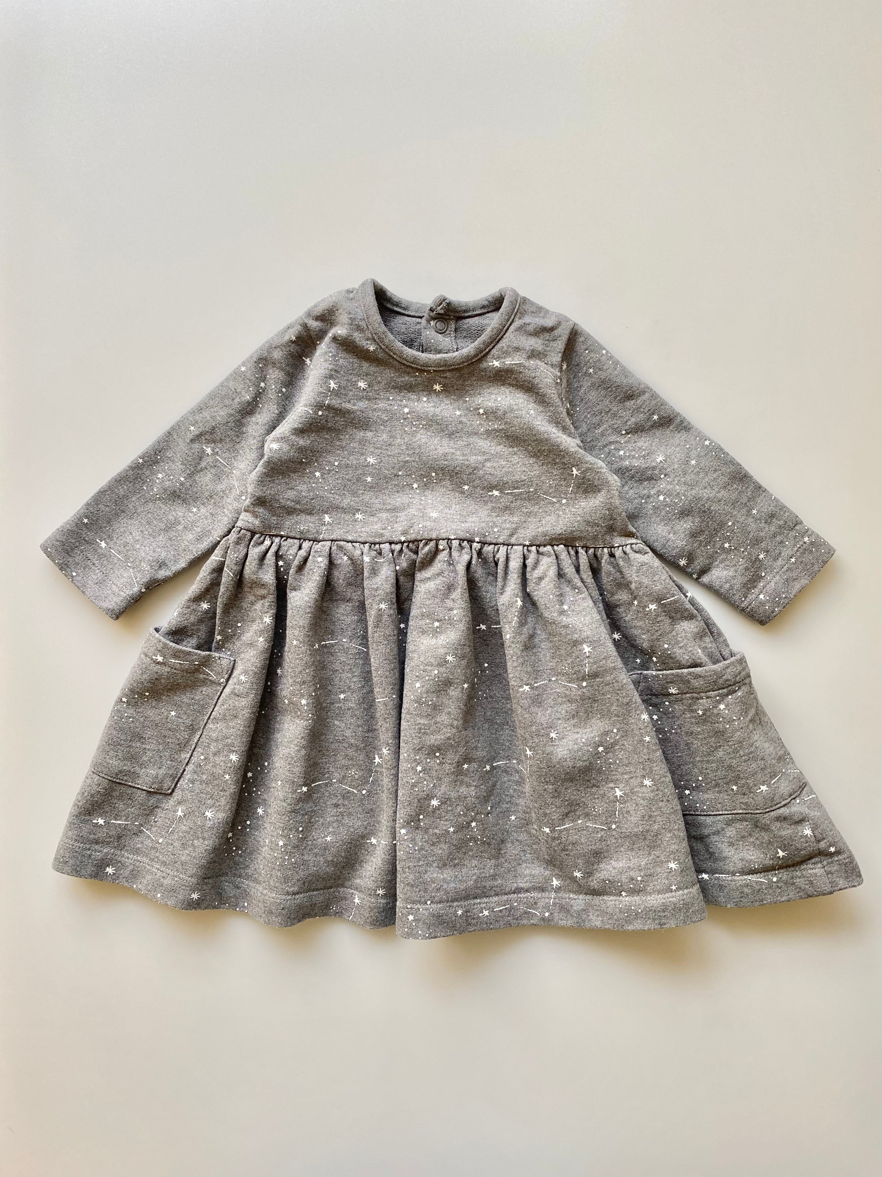 Grey Jersey Constellation Dress 3-6 months