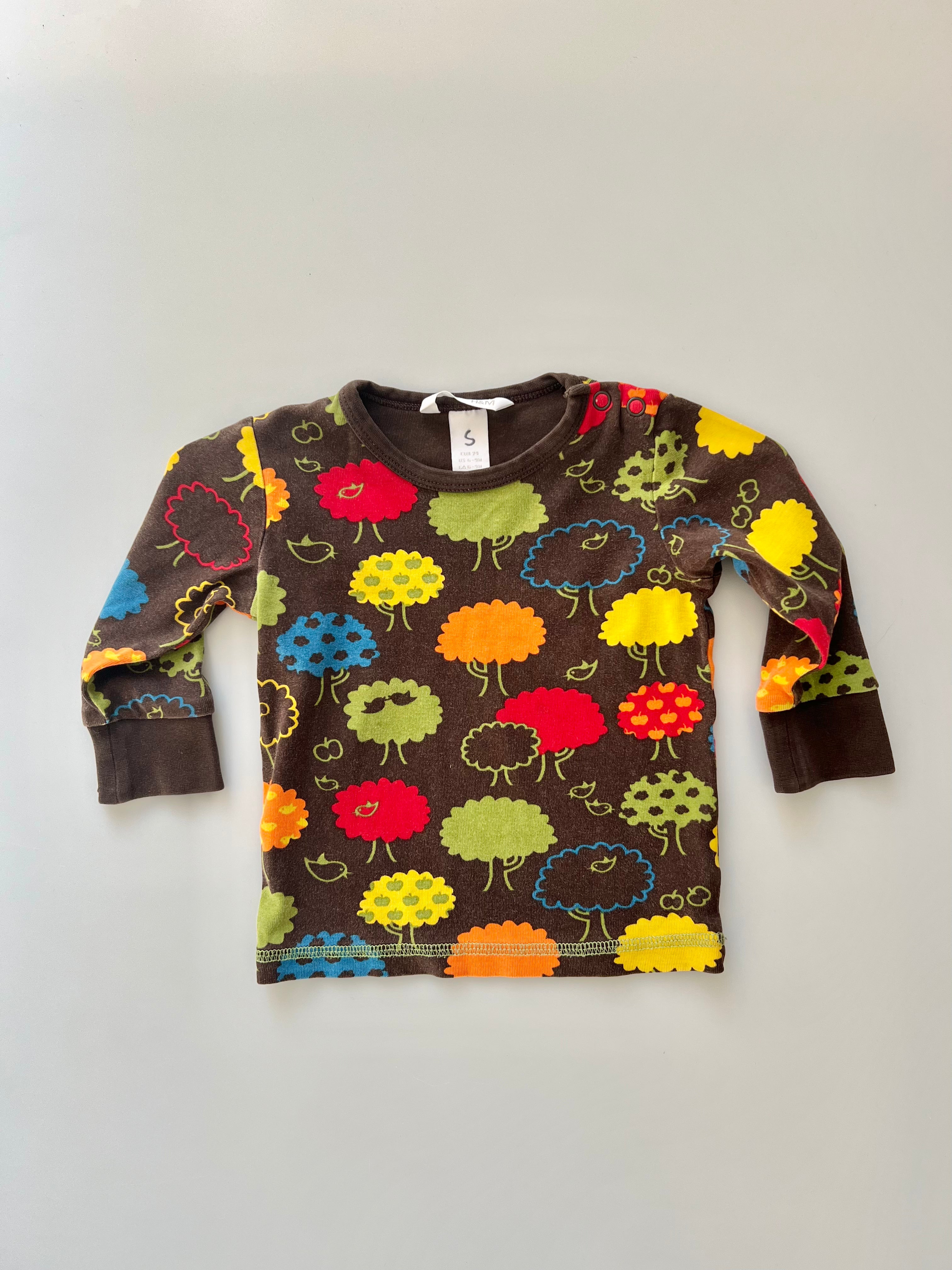 H&M Trees Long Sleeved Tee 6-9 Months