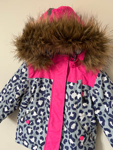 Boden Leopard Print Waterproof Ski Jacket Age 3-4