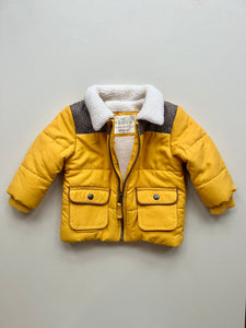 M&S Mustard Fleece Lined Jacket 3-6 Months