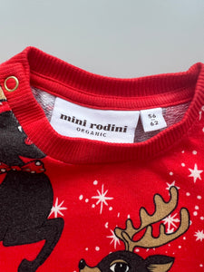 Mini Rodini Christmas Reindeer Dress 0-6 Months