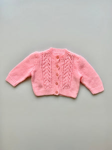 Hand Knitted Pink Cardigan 0-3 Months