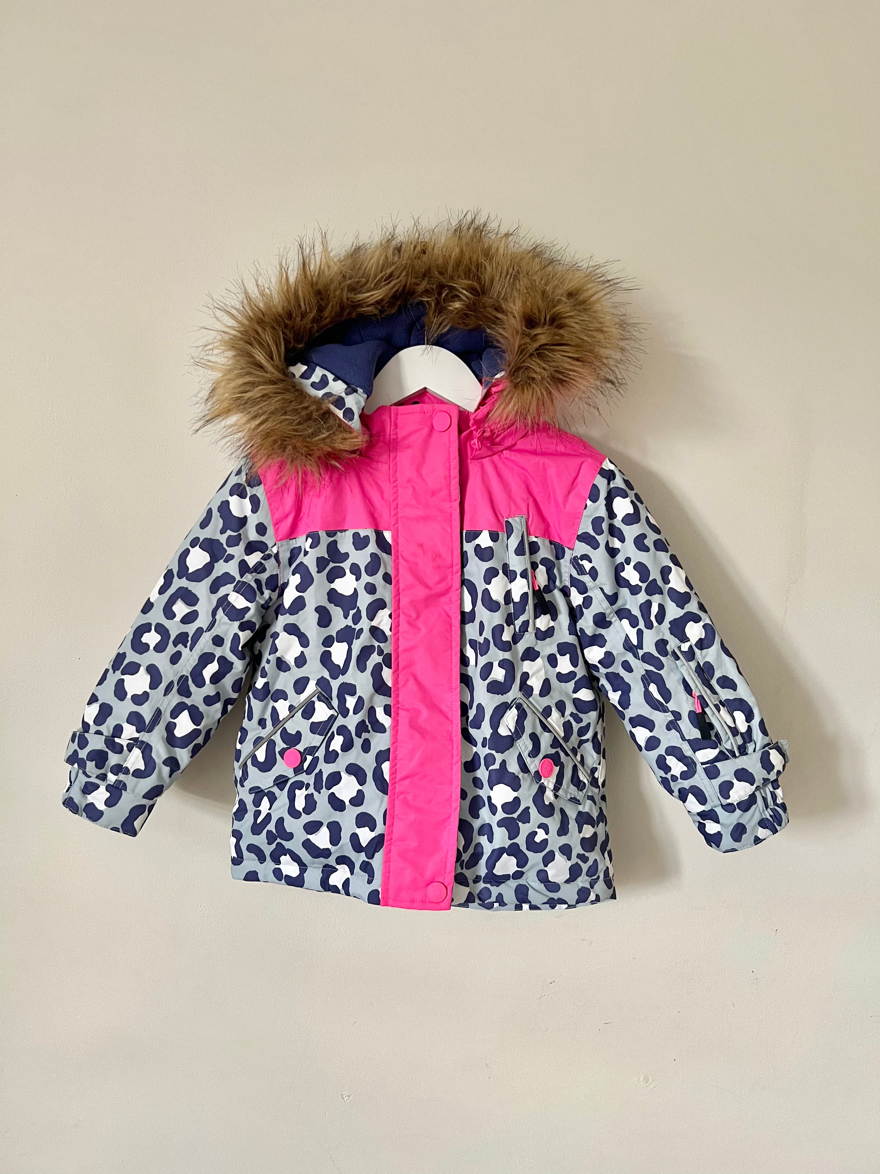 Boden Leopard Print Waterproof Ski Jacket Age 3-4