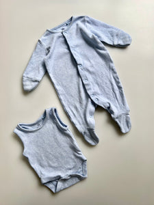 Next Baby Blue Sleepsuit & Vest 0-1 Months