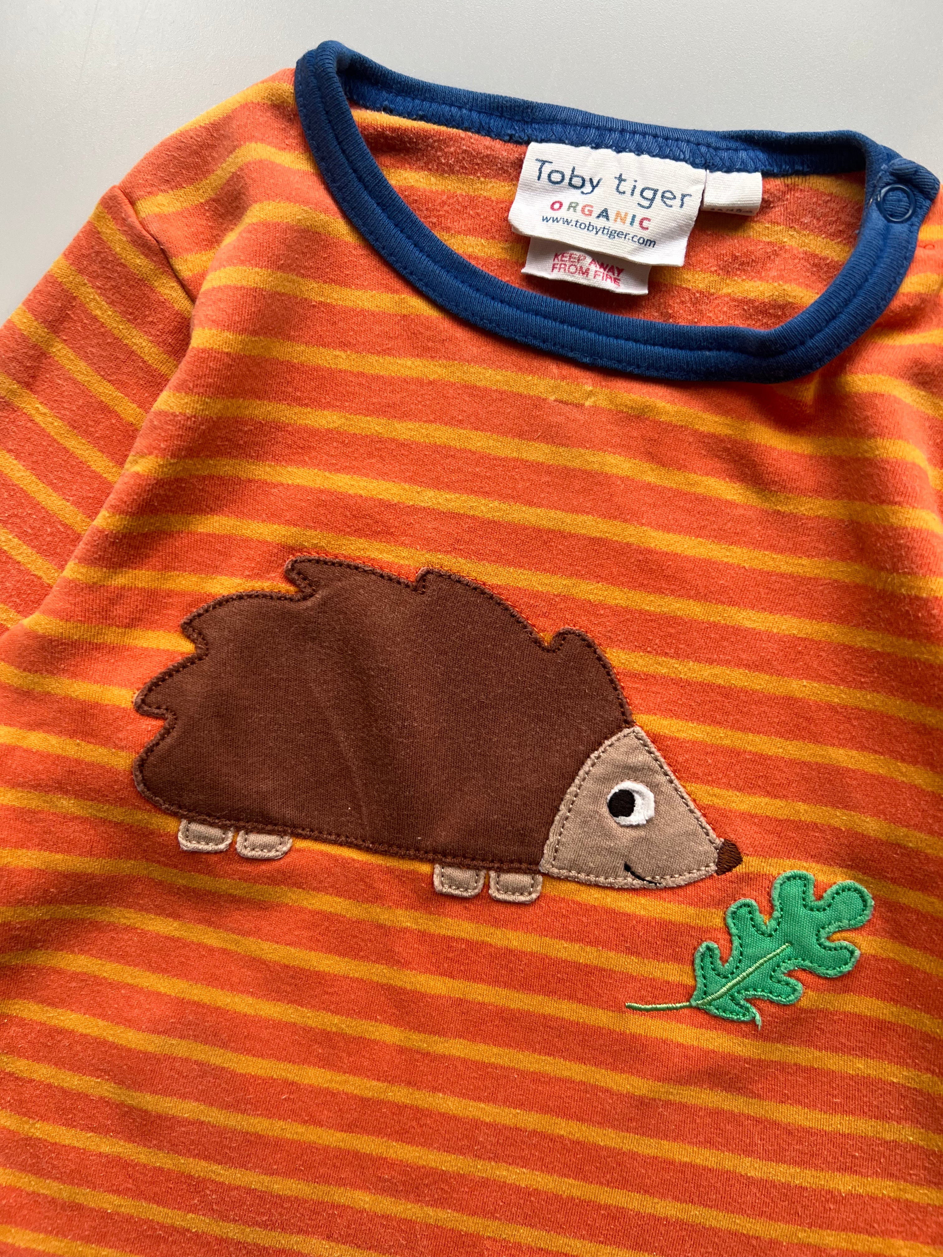 Toby Tiger Organic Cotton Hedgehog Tee 12-18 Months