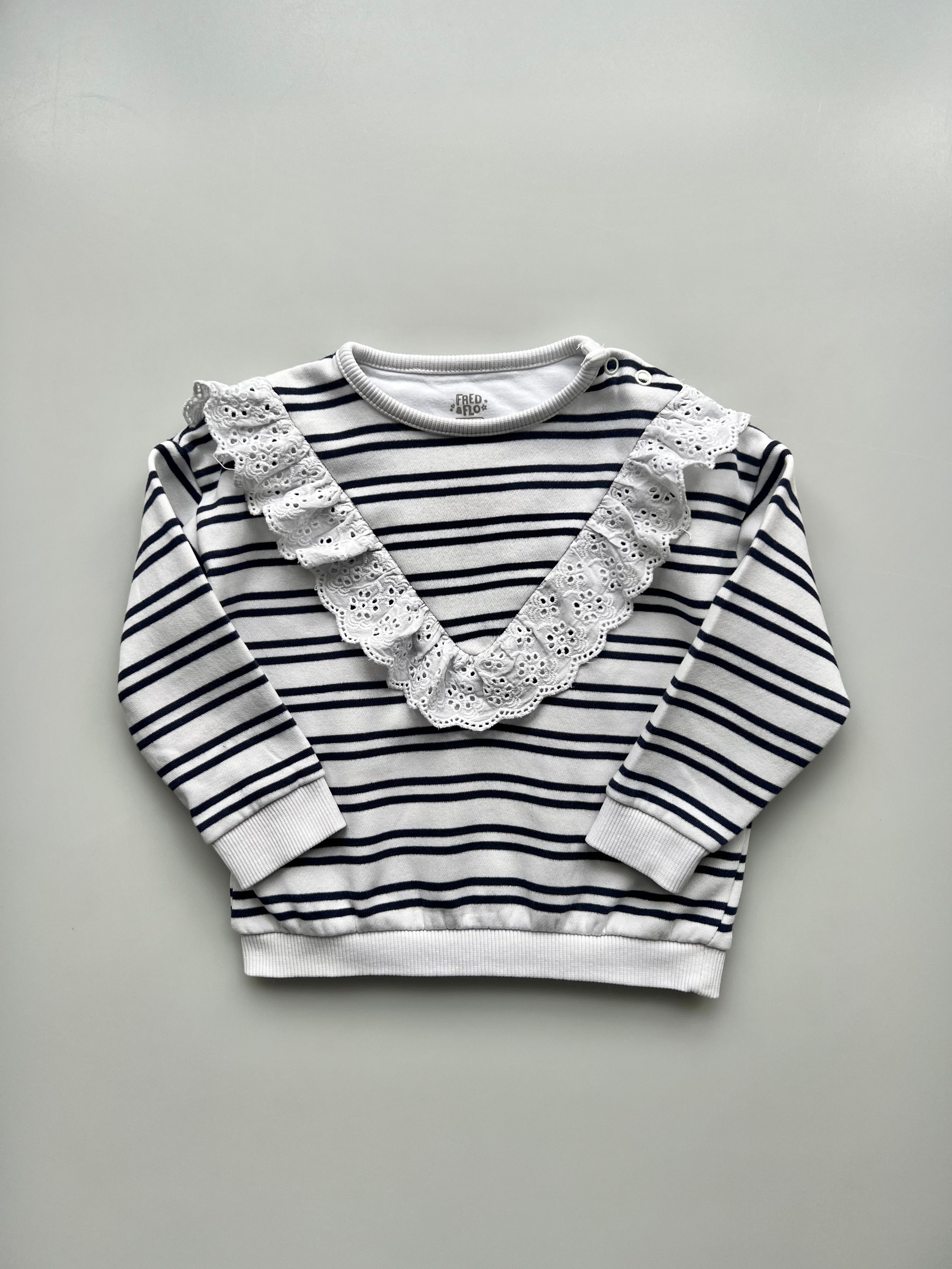 Stripey Frill Neck Sweatshirt 12-18 Months