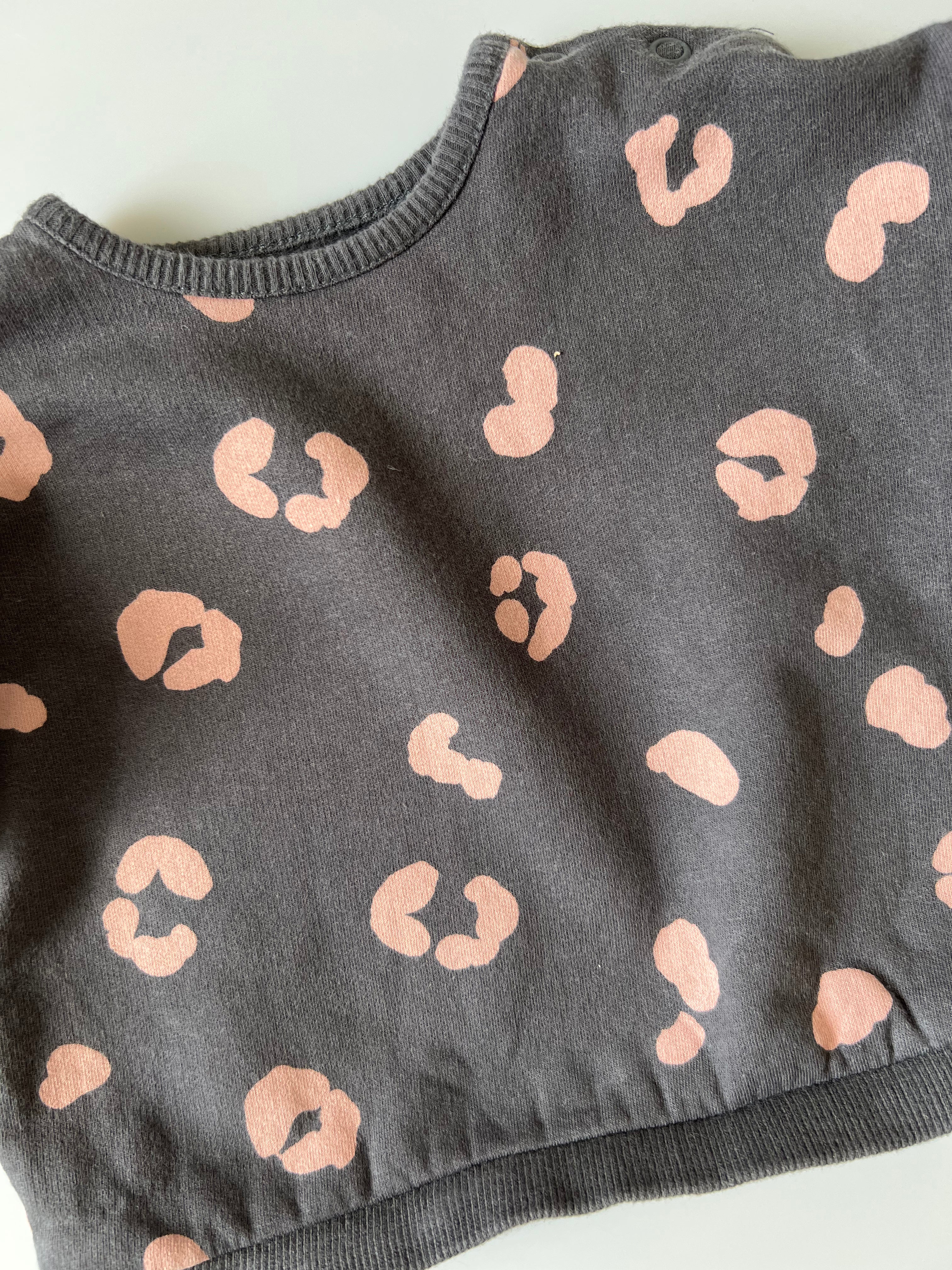 Leopard Print Ruffle Shoulder Sweatshirt 0-3 Months