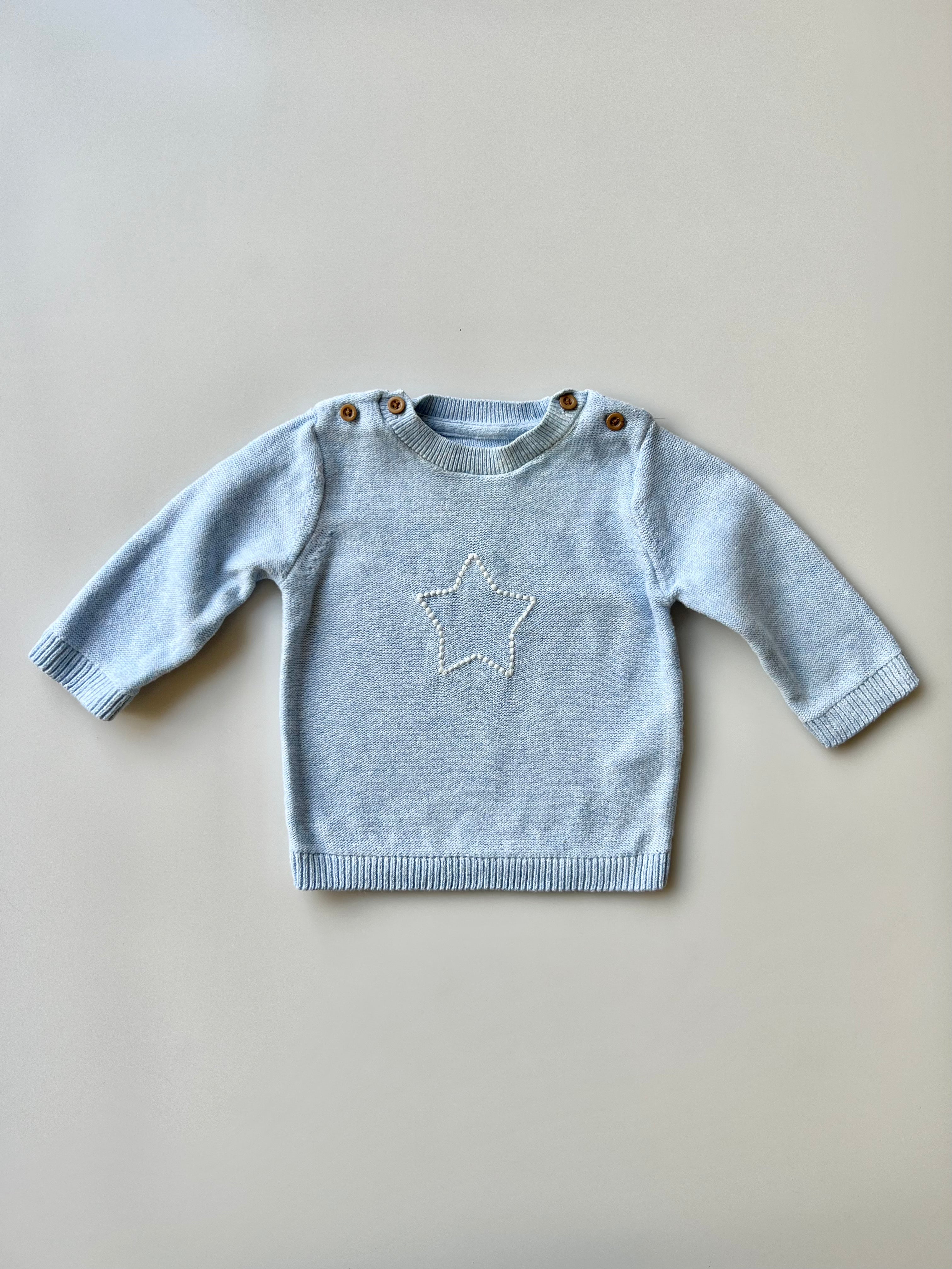 Zara Blue Knit Star Jumper 3-6 Months
